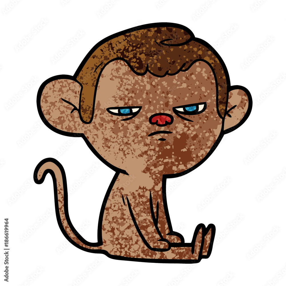 Fototapeta premium cartoon annoyed monkey