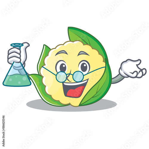 Professor cauliflower character cartoon style