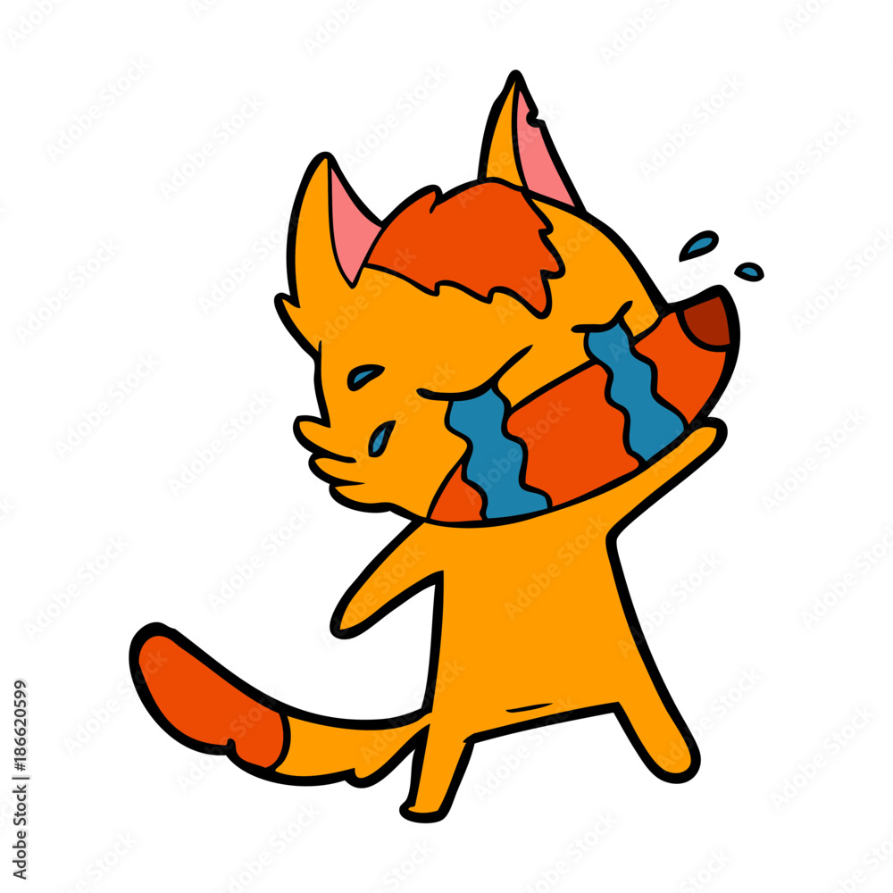 sad little fox cartoon character sad little fox cartoon character