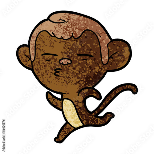 cartoon suspicious monkey
