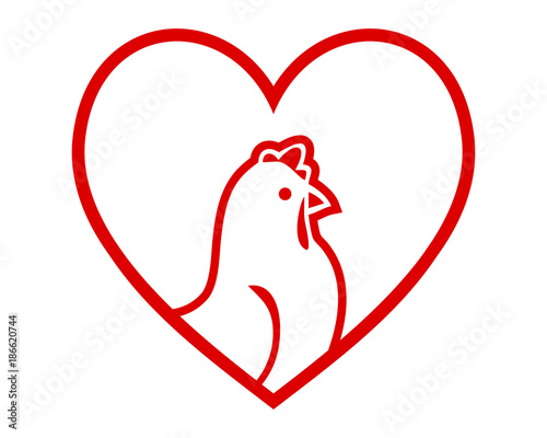 chicken heart hen poultry livestock animal image vector