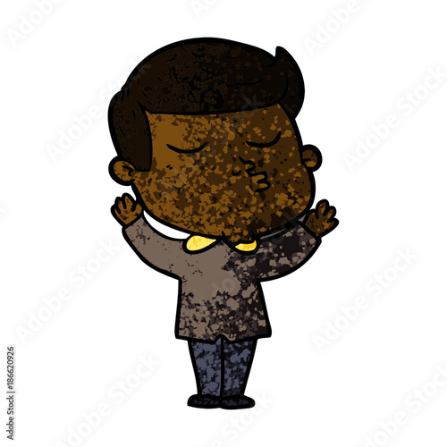 cartoon model guy pouting