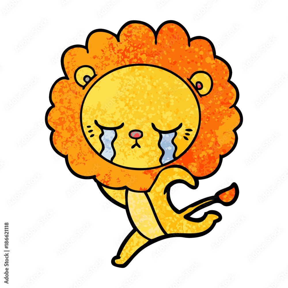 crying cartoon lion