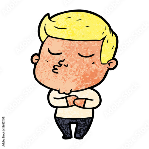 cartoon model guy pouting