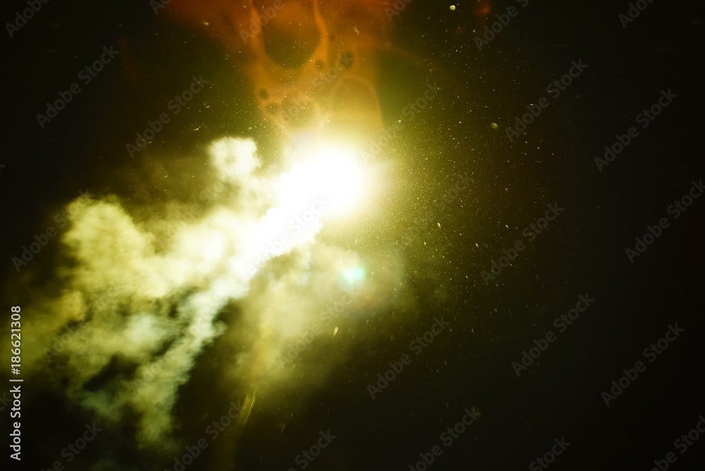 Obraz premium Explosion On The Sky At Night