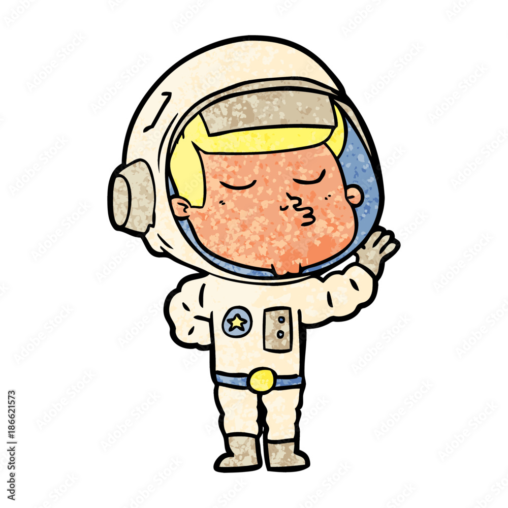 cartoon confident astronaut cartoon confident astronaut