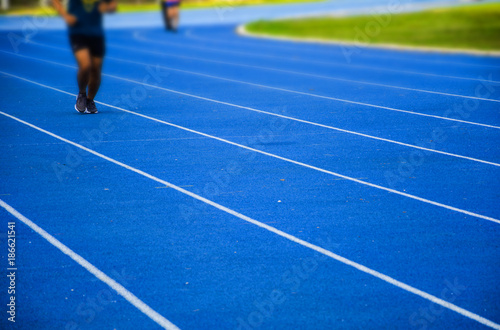 running sport and track line sport in stadium © pichart99thai