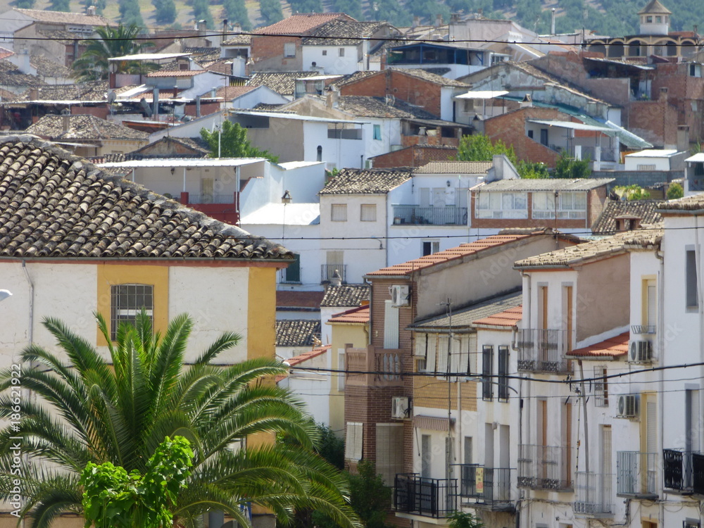 Fototapeta premium Villanueva del Arzobispo,pueblo de Jaén, en Andalucía (España), enclavado en la comarca de Las Villas. El municipio también comprende las localidades de Gútar y Barranco de la Montesina