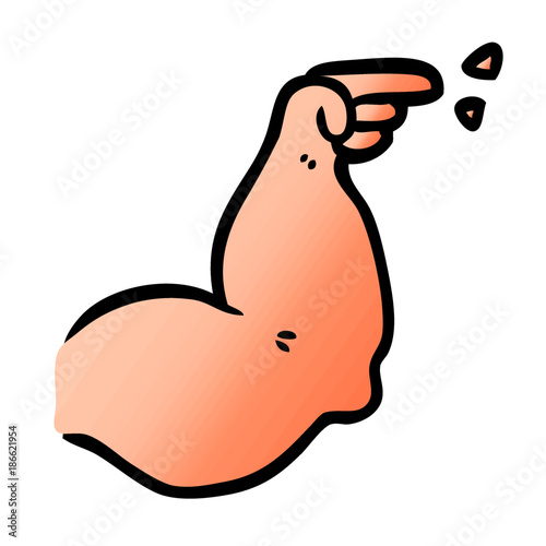 cartoon muscular arm pointing