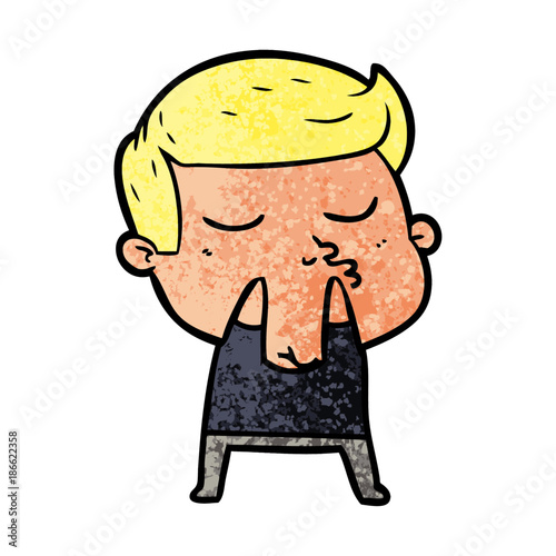 cartoon model guy pouting