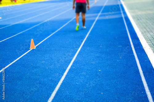 Fototapeta Naklejka Na Ścianę i Meble -  Treadmill,Athletics Stadium space sport track line running