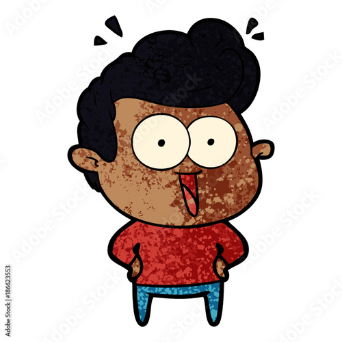 cartoon excited man