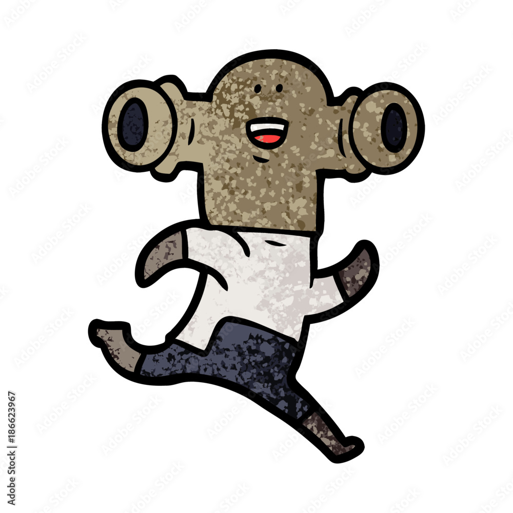 Obraz premium friendly cartoon alien running