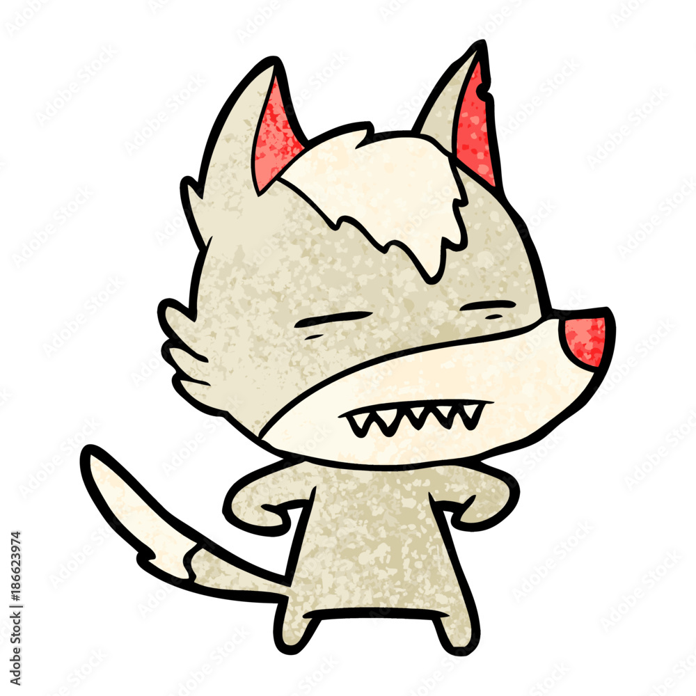 cartoon wolf showing teeth cartoon wolf showing teeth