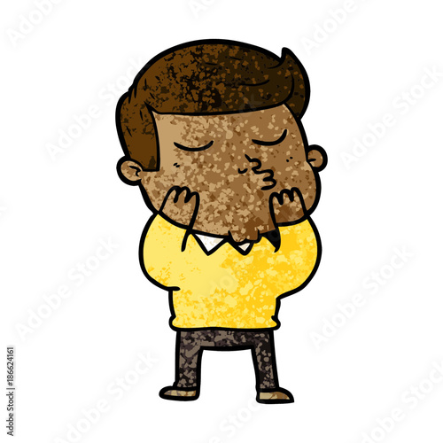 cartoon model guy pouting