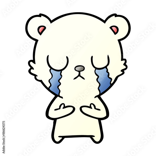 sad little polar bear cartoon