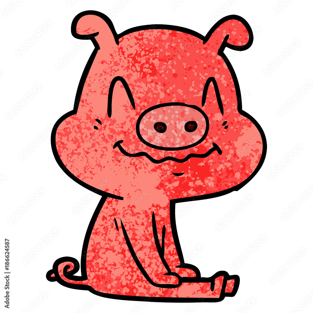 nervous cartoon pig sitting nervous cartoon pig sitting