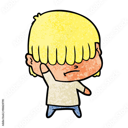 cartoon boy with untidy hair