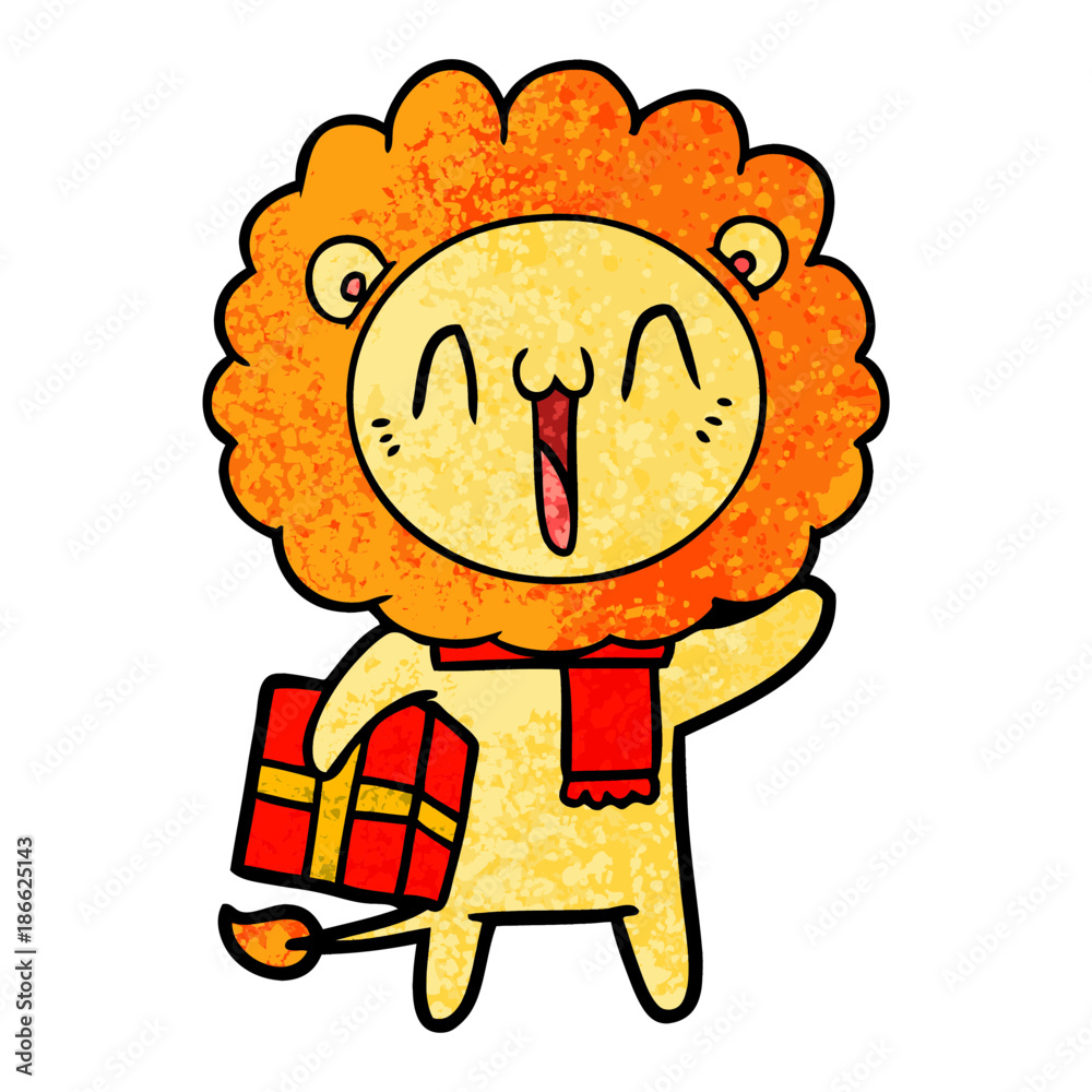 happy cartoon lion