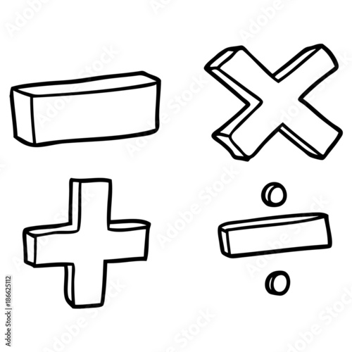 cartoon math symbols