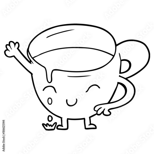 cartoon spilled teacup