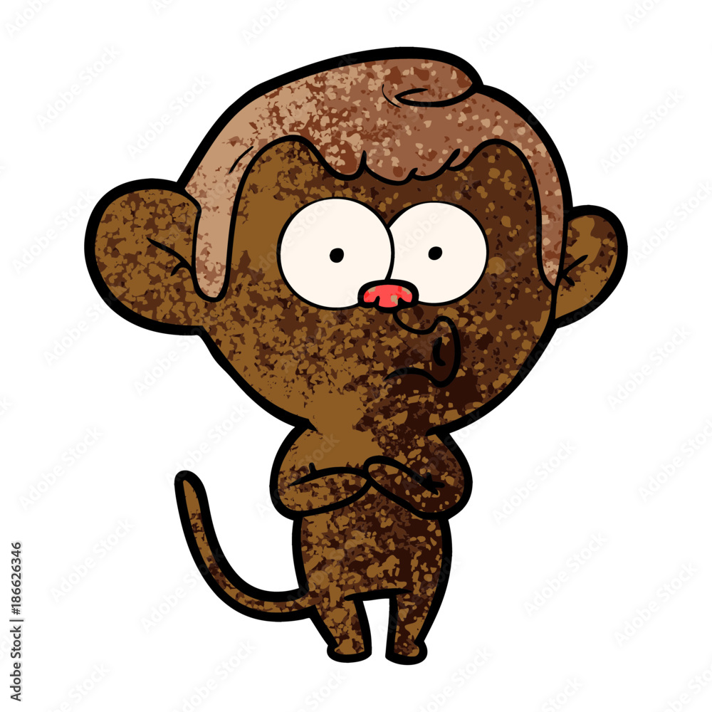 Fototapeta premium cartoon hooting monkey