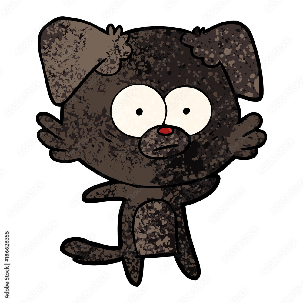 Obraz premium nervous dog cartoon