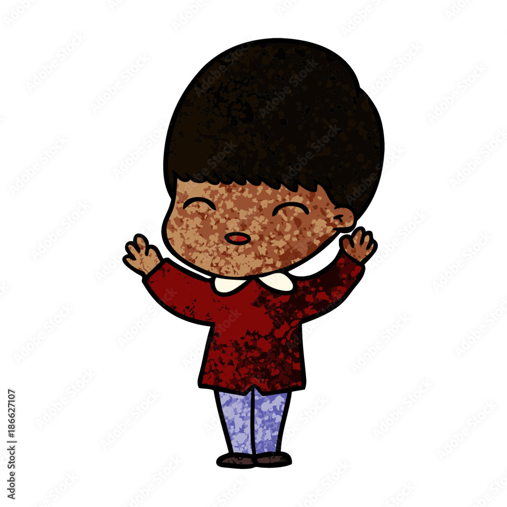 happy cartoon boy