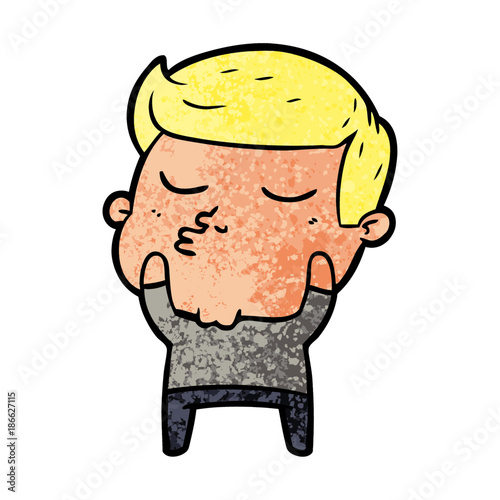 cartoon model guy pouting