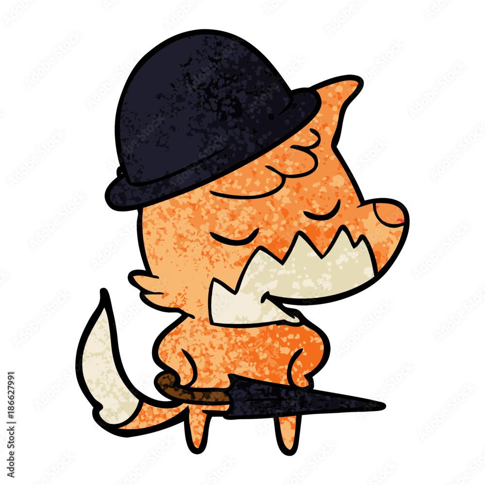 Obraz premium friendly cartoon fox