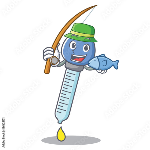 Fishing dropper character cartoon style