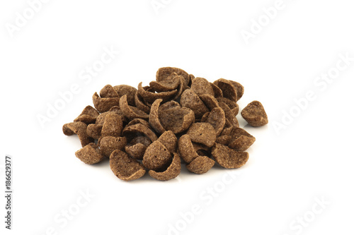 chocolate corn flakes cereal isolated on white background