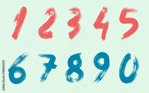 Handwritten Paint Brush Numbers