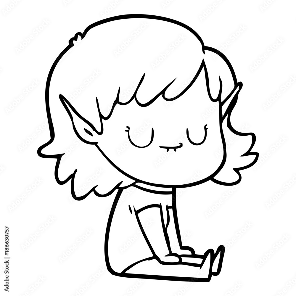 happy cartoon elf girl happy cartoon elf girl