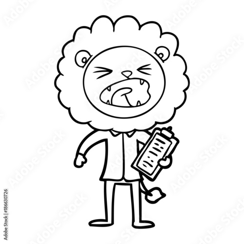 cartoon lion salesman