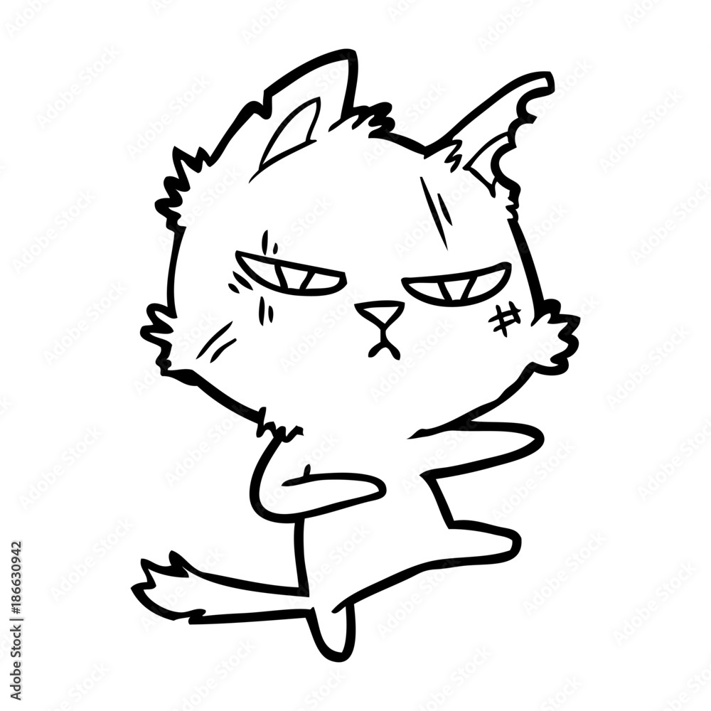 tough cartoon cat tough cartoon cat