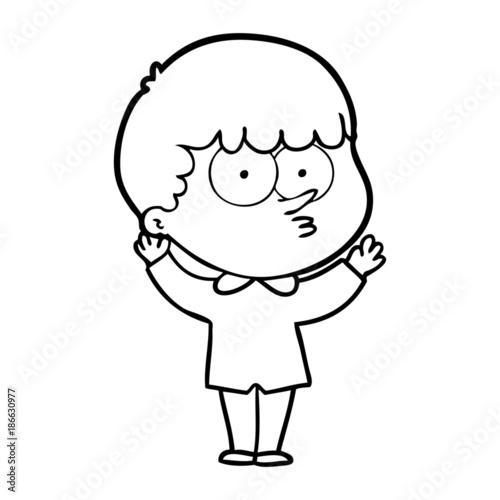cartoon curious boy