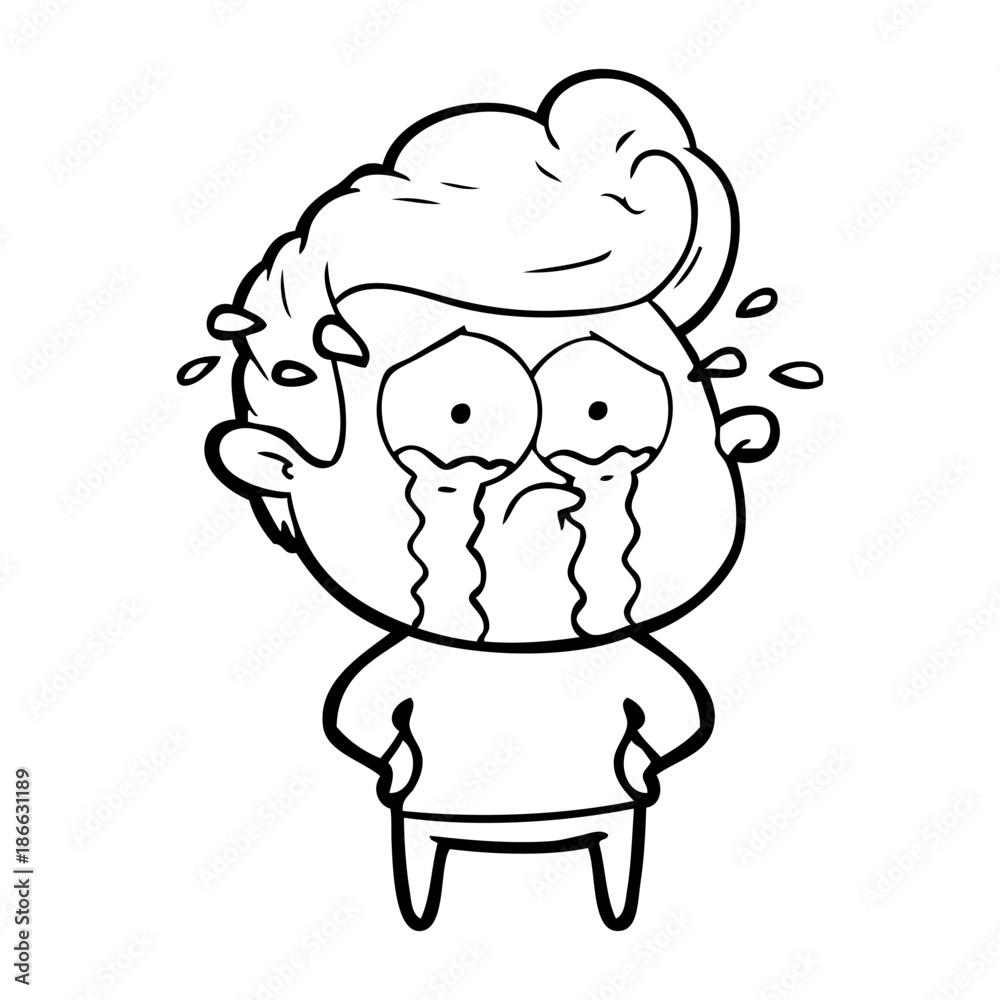 Fototapeta premium cartoon crying man