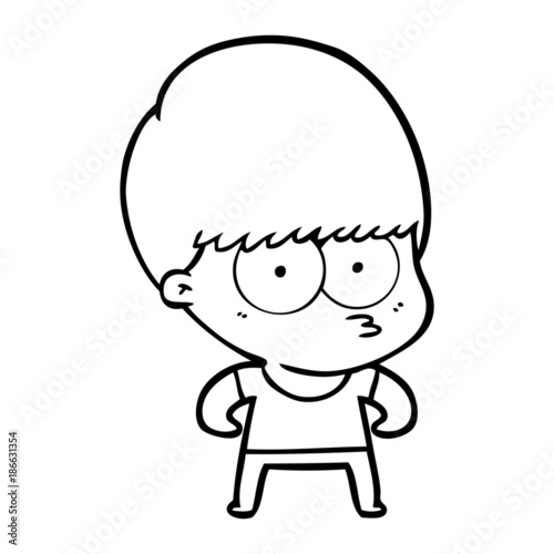 curious cartoon boy
