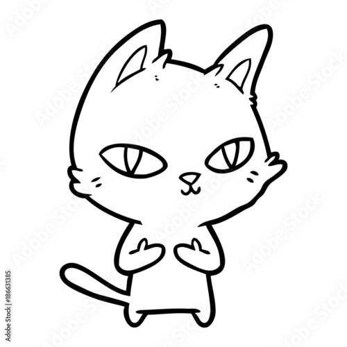 cartoon cat staring