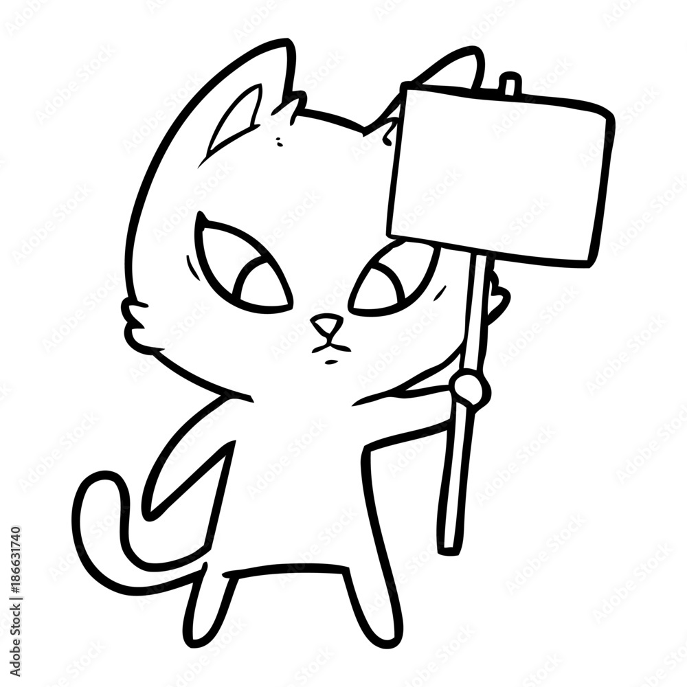 confused cat clipart drawing