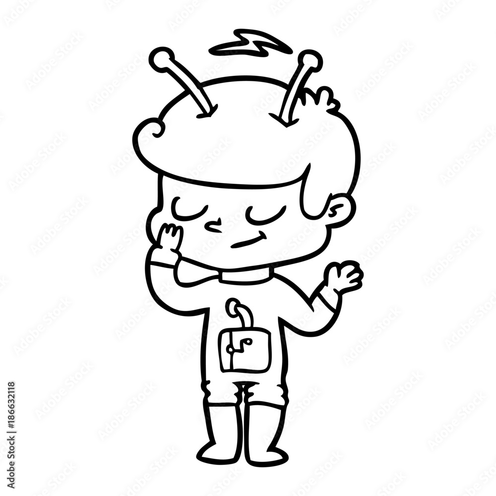 friendly cartoon spaceman