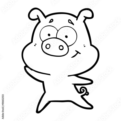 happy cartoon pig