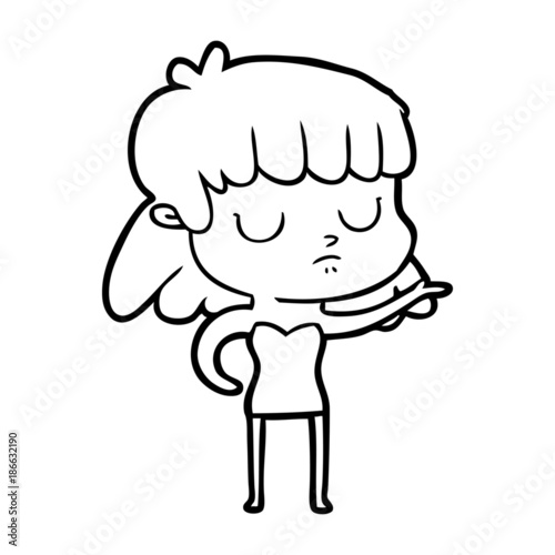 cartoon indifferent woman