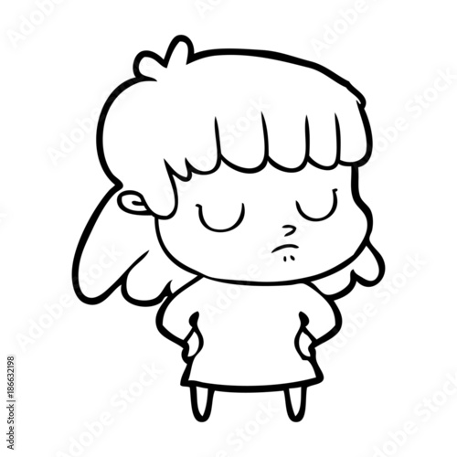 cartoon indifferent woman