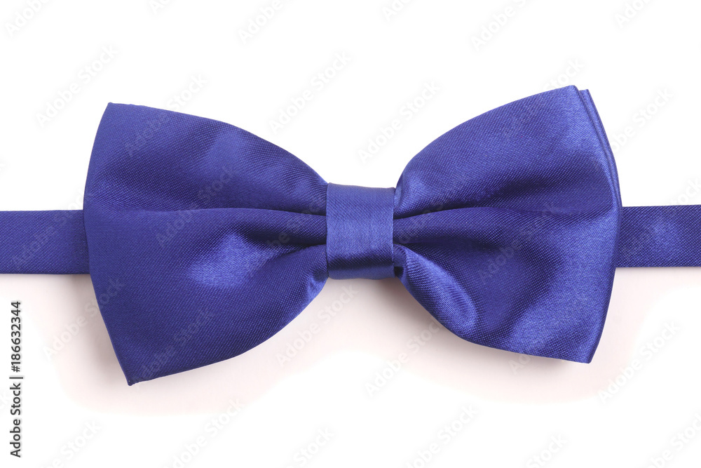 Blue bow tie isolated on white background Blue bow tie isolated on white background