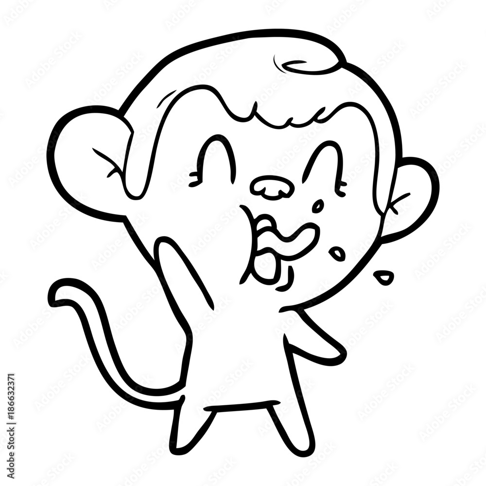 Obraz premium crazy cartoon monkey