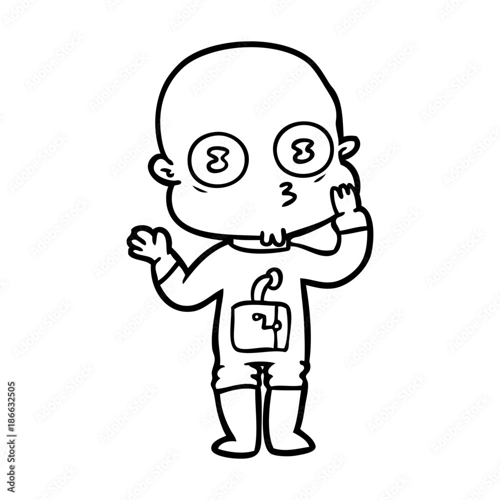 cartoon weird bald spaceman cartoon weird bald spaceman