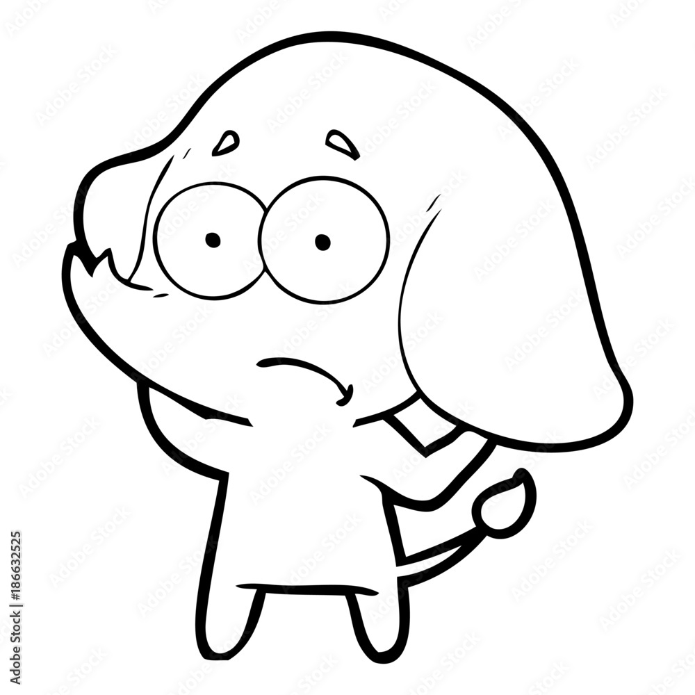 cartoon unsure elephant cartoon unsure elephant