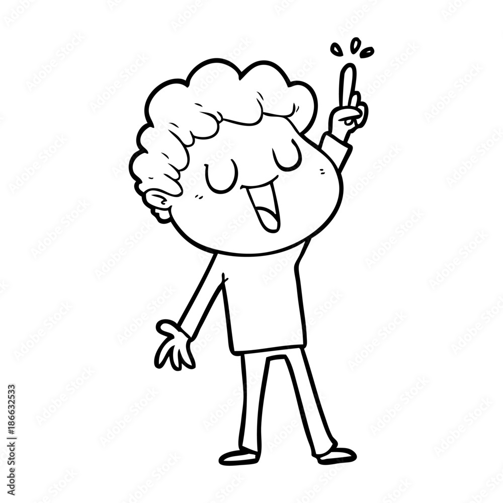 Fototapeta premium laughing cartoon man with great idea